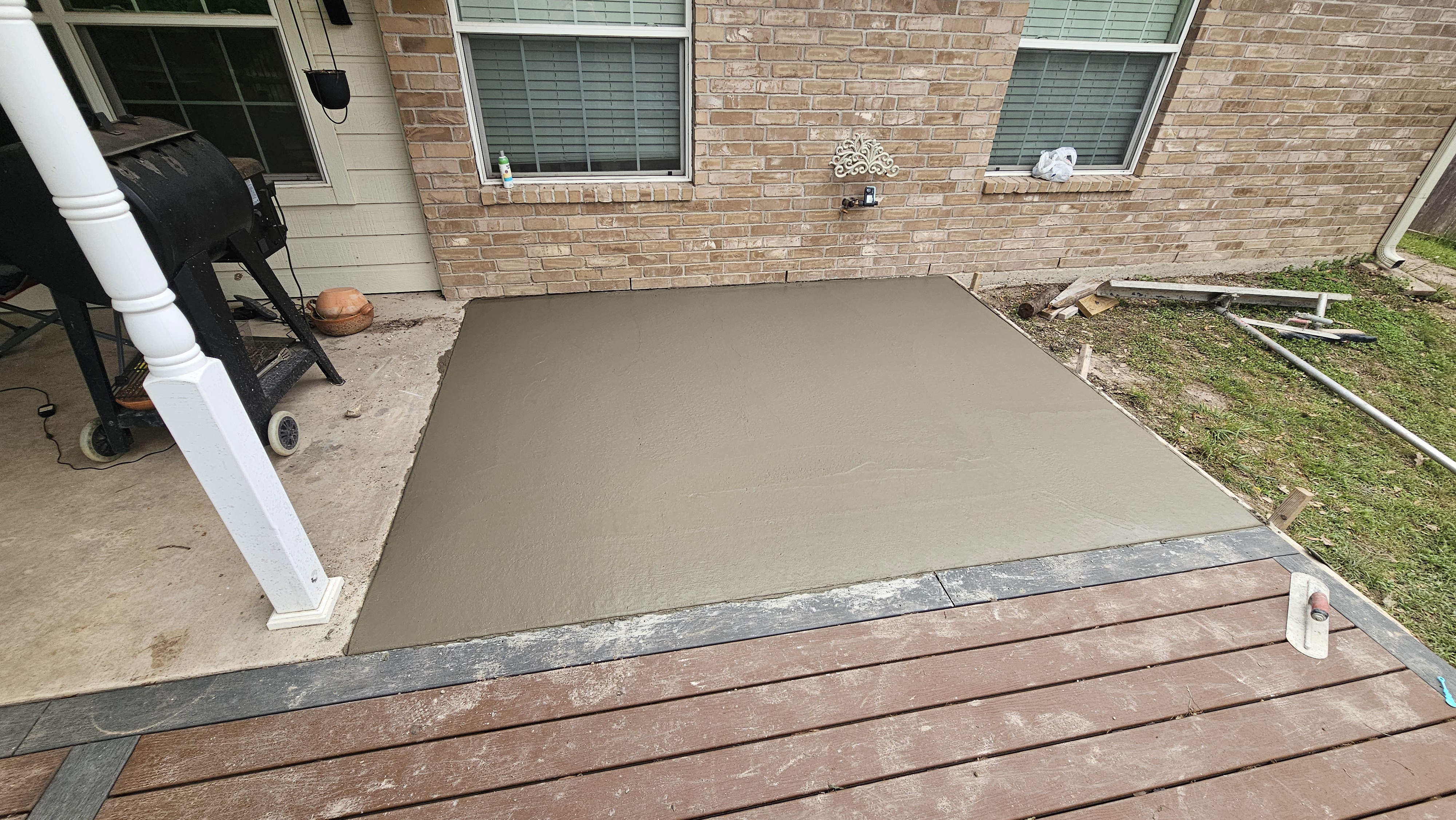 New concrete patio as part of market prep